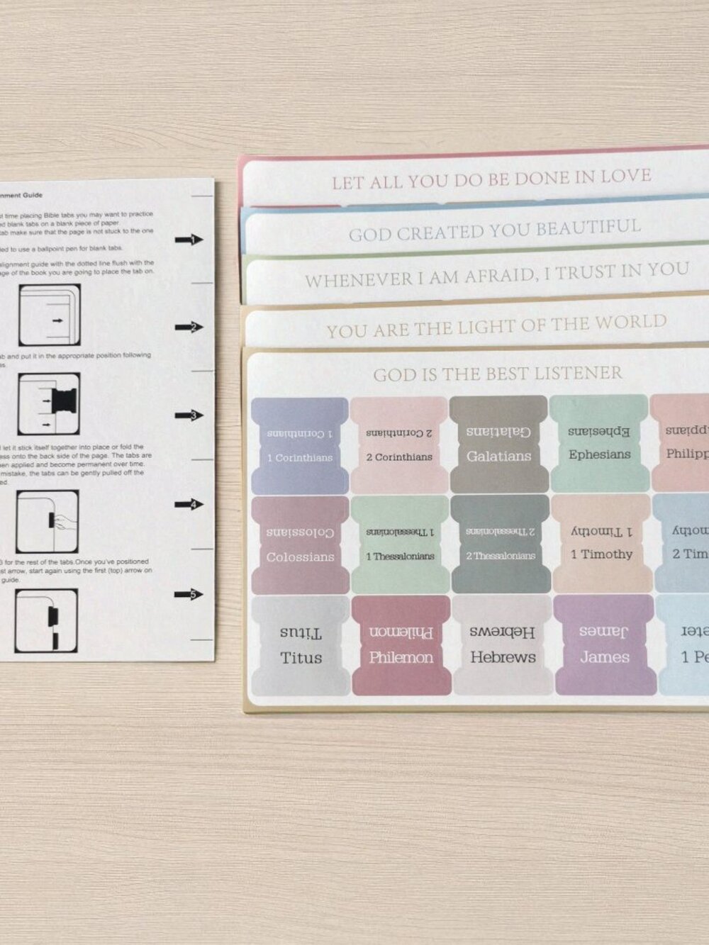 Aesthetic Bible Tab Stickers 75 Peel & Stick Index Tabs Guide 35mm Square